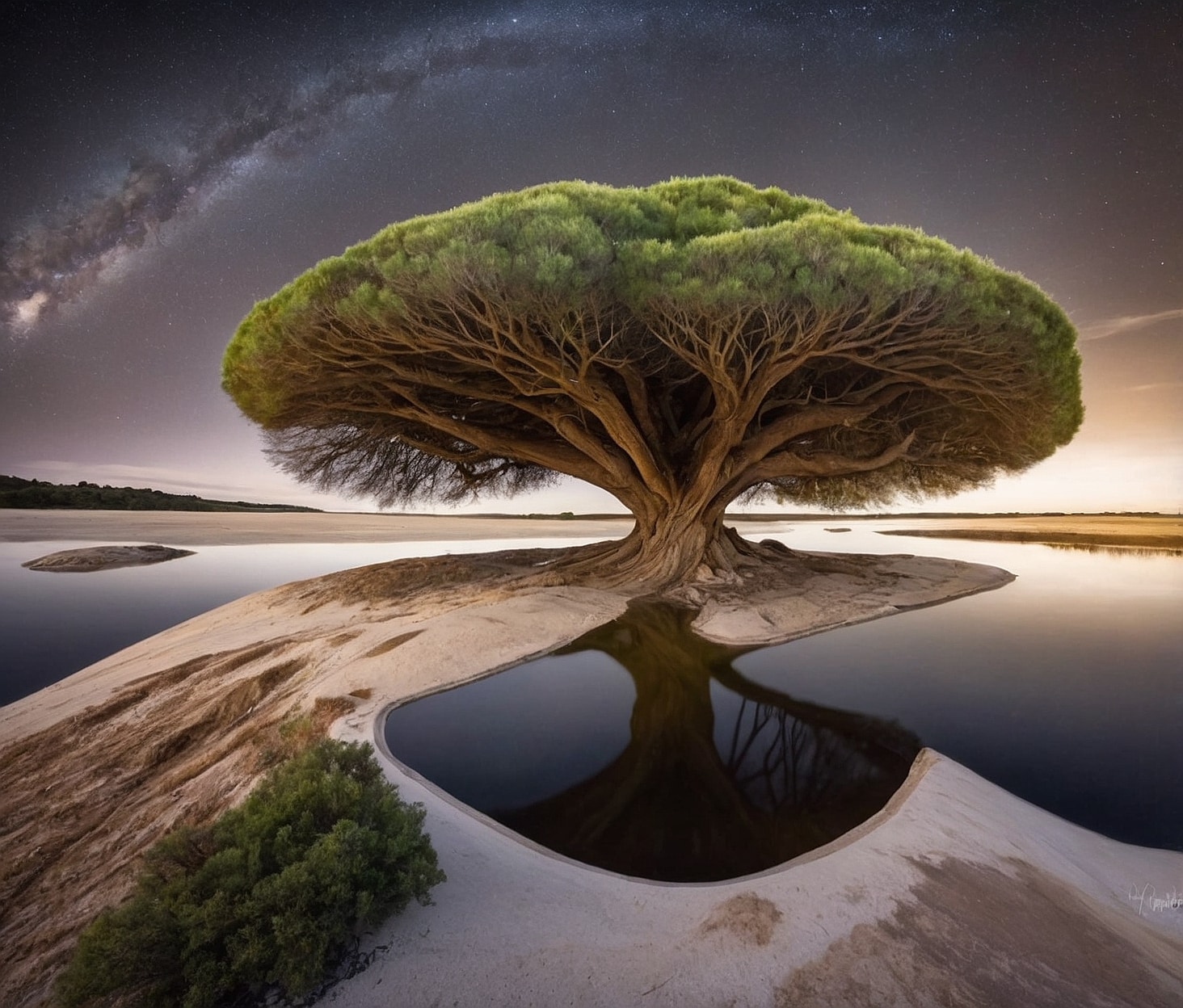 Área de descanso rodeada de vegetación